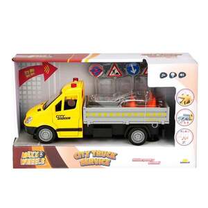 Imagine Camion de asistenta rutiera cu semne de circulatie, Maxx Wheels, Galben, 25 cm