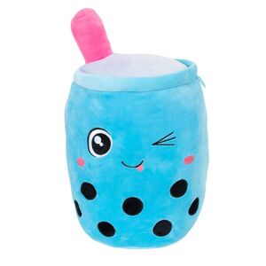 Imagine Jucarie de plus, Puffy Friends, Cana cu pai, Albastru, 35 cm