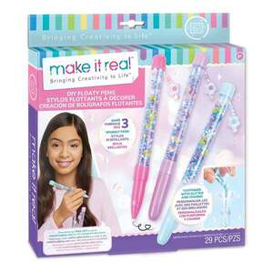 Imagine Set de creat 3 pixuri cu sclipici, Make It Real, Floaty Pens, 29 piese