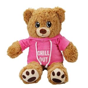 Imagine Ursulet de plus cu hanorac, Puffy Friends, Roz, 30 cm