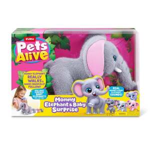Imagine Set de joaca interactiv, Pets Alive, Mama Elefant si Puii sai