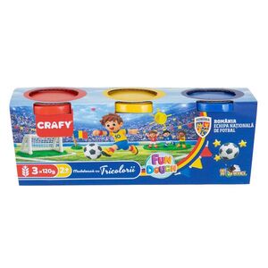 Imagine Set plastilina 3 culori Crafy, Echipa Nationala de Fotbal a Romaniei, 360 g