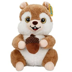 Imagine Jucarie de plus, Puffy Friends, Veverita cu ghinda, Maro deschis, 30 cm