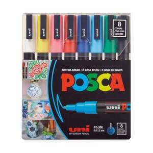 Imagine Set markere Posca, UNI PC-3M, 0.9-1.3 MM, 8 culori