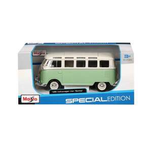 Imagine Masina din metal, Maisto, Volkswagen Van Samba, 1: 25, Verde
