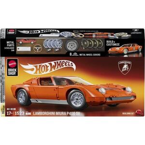 Imagine Set de constructie si masinuta Brick Shop, Hot Wheels, '71 Lamborghini Miura P400 SV, JHF61