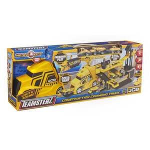 Imagine Camion cu platforma si 3 vehicule, Teamsterz, JCB Construction Command Truck