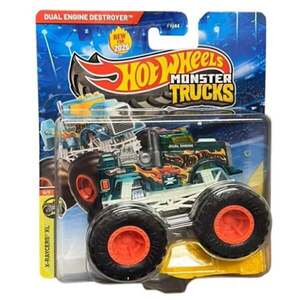 Imagine Masinuta Hot Wheels, Monster Truck, X-Raycers XL, Crushed Car, Dual Engine Destroyer, JKJ89
