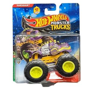 Imagine Masinuta Hot Wheels, Monster Truck, Beast Bashers, Crushed Car, Rageasaur, JHY42