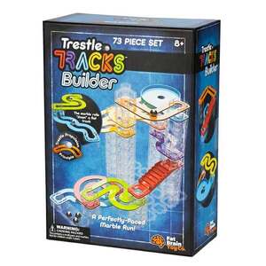 Imagine Set Stem de constructie cu traseu pentru bile, Fat Brain Toys, Trestle Tracks Builder, 73 de piese
