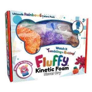 Imagine Spuma modelabila reutilizabila, Charlie Toys, Fluffy Squishy Foam, set 6 culori si unelte