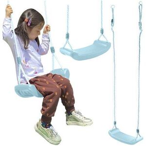 Imagine Leagan pentru copii Kruzzel, constructie robusta cu franghii puternice, lungime reglabila 105-175cm, asamblare rapida, sarcina maxima 50 kg, Light Blue