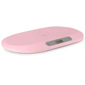 Imagine Cantar electronic pentru bebelusi Berdsen Roz cu unitati de masura multiple, ecran LCD, capacitate maxima 20kg, forma ergonomic, functie Hold, indicator baterie descarcata
