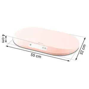 Imagine Cantar electronic pentru copii Nukido Pink cu unitati de masura multiple, ecran LCD, capacitate maxima 40 kg, functie Hold, indicator baterie descarcata, Banda de masurare incorporata, dimensiune 55x42x5 cm