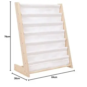Imagine Organizator pentru cartireviste copii Ginger Home Natur cu 6 rafturi, dimensiune 64x30x79 cm