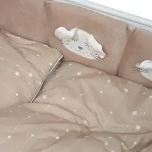 Imagine Set de lenjerie pentru patut din bumbac cu 7 piese Twins Rabbit