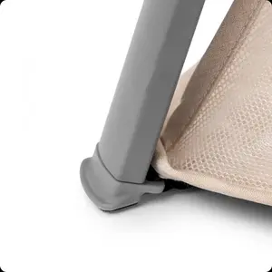 Imagine Patut de calatorie 2 in 1 pentru copii Kidnort Bleke Beige, pliabil si portabil, intrare laterala cu fermoar, dimensiune 77 x 63.2 x 28 cm, include geanta de transport