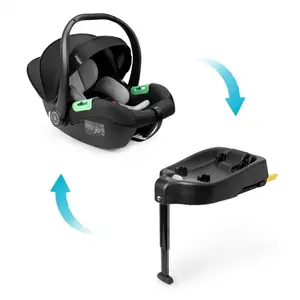 Imagine Carucior 4 in 1 pentru copii Kidnort Alskar black, cu landou, scaun, baza isofix, pliabil, capotina extensibila, spatar ajustabil si suport pentru picioare reglabil, 0 Luni+ 22kg