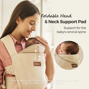 Imagine Marsupiu ergonomic WeeSnug pentru nou nascut Momcozy bej