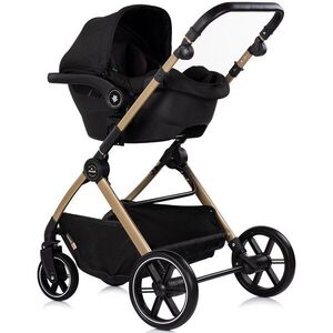 Imagine Carucior 3 in 1 pentru copii Chipolino Pearl Noir, transformabil, reversibil, roti cu suspensii, geanta pentru infasat, greutate admisa 22 kg