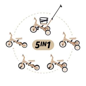 Imagine Tricicleta pentru copii PetiteMars Turbo Llama Vibes, editie limitata, 5 in 1, multifunctionala, cu maner de ghidaj, roti din cauciuc, greutate admisa 25 kg, 1.5-5 ani