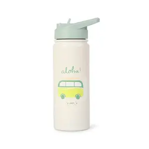 Imagine Sticla termica Premium pentru copii Saro Aloha 500 ml, otel inoxidabil 304, fara BPA, anti-condens, 12h, cu pai retractabil si capac etans