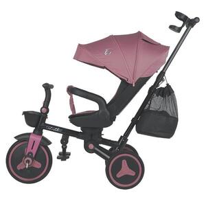 Imagine Tricicleta pentru copii Coccolle Urbio Plus Smoked Pink, ultrapliabila, scaun rotativ, controlul directiei, greutate admisa 25 kg