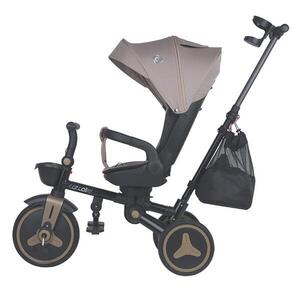Imagine Tricicleta pentru copii Coccolle Urbio Plus Mocha Beige, ultrapliabila, scaun rotativ, controlul directiei, greutate admisa 25 kg