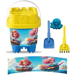 Imagine Set cu galeata si accesorii pentru nisip si plaja 16 x 16 x 21 cm