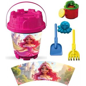 Imagine Set cu galeata si accesorii pentru nisip si plaja 19 x 23 cm
