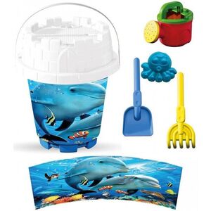 Imagine Set cu galeata si accesorii pentru nisip si plaja 15 x 19 cm