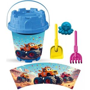 Imagine Set cu galeata si accesorii pentru nisip si plaja 15 x 19 cm