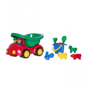 Imagine Set de plaja cu 8 piese si autobasculanta cu pasageri 36 x 22 x 23 cm