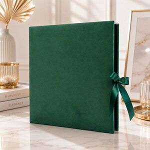 Imagine Album foto elegant velvet 500 fotografii 10x15, catifea verde, pagini negre premium