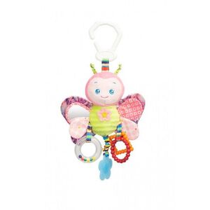 Imagine Jucarie de plus pentru caruciorpatut Sensillo Butterfly cu zornaitoare, fosnait si inele de dentitie, realizata din material plusat, agatatoare practica