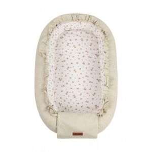 Imagine Babynest pentru nou nascut Sensillo Rose Beige 80x45 cm cu doua fete, material din bumbac 100, saltea moale detasabila, reglare cu snur