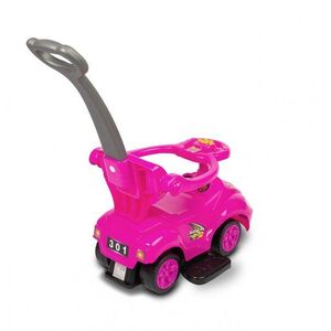Imagine Masinuta Ride-On fara pedale pentru copii Toyz Race car Pink cu maner parental, bara de protectie detasabila, sistem antirasturnare, volan cu functii muzicale