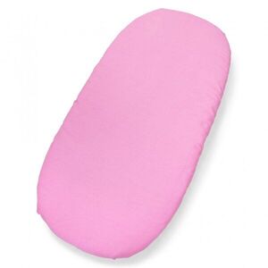 Imagine Cearceaf pentru saltea landou copii Kerstin Pink 80 x 38cm, din bumbac 100, cu elastic roata