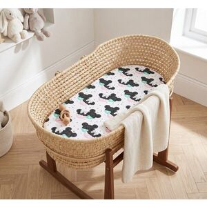 Imagine Cearceaf pentru saltea landou copii Kerstin Minnie 80 x 38cm, din bumbac 100, cu elastic roata