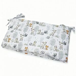Imagine Protectie laterala pentru patut copii Kerstin Forest animals 180 x 30 cm, cu doua fete, suprafata din bumbac 100, prindere cu panglici