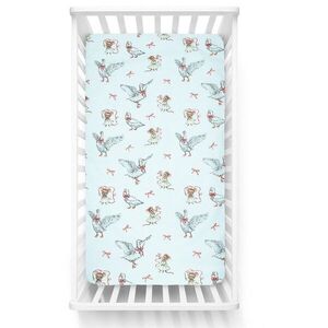 Imagine Cearceaf cu banda elastica pentru pat copii Kerstin Mother Goose, 100 bumbac, pentru saltea 120x60 cm