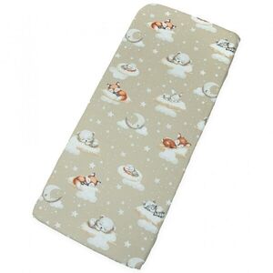 Imagine Cearceaf cu banda elastica pentru pat copii Kerstin Sleepy Friends, din 100 bumbac, pentru saltea 90 x 50 cm