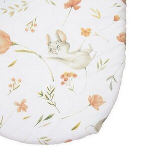 Imagine Cearceaf cu banda elastica pentru landou copii Kerstin Fairytale Mouse, realizat din bumbac 100, dimensiune 80 x 38 cm