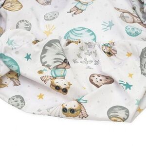 Imagine Cearceaf cu banda elastica pentru landou copii Kerstin Little Prince, realizat din bumbac 100, dimensiune 80 x 38 cm