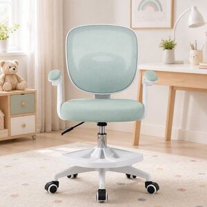 Imagine Scaun de birou ergonomic pentru copii si adolescenti, verde menta, reglabil pe inaltime, suport picioare
