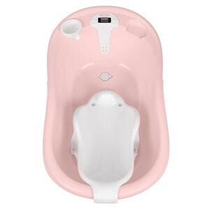 Imagine Cadita copii cu termometru digital si reductor anatomic detasabil KikkaBoo Lavera Pink, realizata din plastic rezistent cu margini rotunijite, fara BPA, manere pentru mutare usoara, suport sapun si recipient clatire inclus
