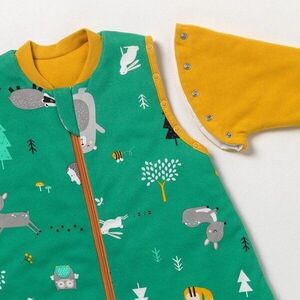 Imagine Sac de dormit cu maneca lunga detasabila Woodland Animals 80 cm 2.5 Tog