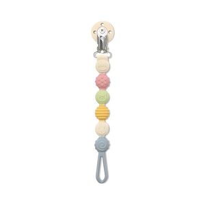 Imagine Lant pentru suzeta din silicon, clips de prindere, BPA free, Blue Mix