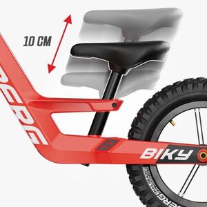 Imagine Bicicleta fara pedale Berg Biky Cross Rosu 12 inch, cu frana de mana, inaltime utilizator 90-120 cm