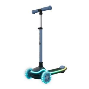 Imagine Trotineta pentru copii Kinderkraft Raket Up Blue pliabila, reglabila, cu lumini Led si scaunel